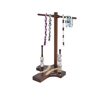 Wooden Champion <b>Ring</b> Display Stand Solid Wood Baseball Softball <b>Necklace</b> Rack Desktop Jewelry Organizer Storage Holder - Product Image 3
