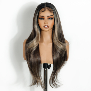 Peluca Sintética de Venta Caliente, 100% Fibra Resistente al Calor, 360 Per Pluck, Encaje Frontal HD, Pelucas de Cabello Sintético Sin Pegamento para Mujer - Product Image 4