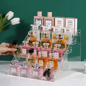 Prateleira para frascos de fragrâncias, suporte acrílico para armazenamento de frascos, suporte para exposição, organizador de perfume