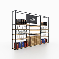 Whisky marque magasin bar meubles commerciaux métal luxe étagère murale en acier inoxydable cave à vin présentoir