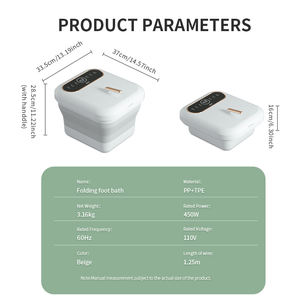 휴대용 접이식 페디큐어 발 스파 목욕 발 관리를위한 이완 마사지 기계 열 거품이있는 전기 마사지 - Product Image 4