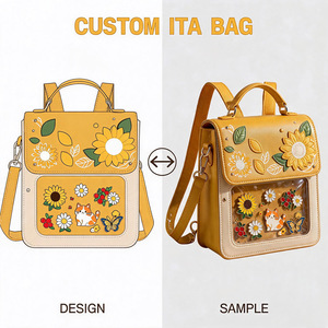 Custom Women's PU Leather Ita Bag With Hot Air <b>Balloon</b> Print Shoulder Strap Cute Cartoon Design Daily Use Stylish Handbag - Product Image 5