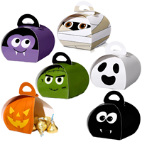 Boîte à bonbons et conteneur de rangement pour biscuits, design créatif, décorations mignonnes, cadeau de fête, Halloween, avec poignée, finition mate, doublure en éponge