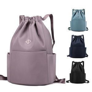 <b>Drawstring</b> <b>Backpack</b> Unisex Large Capacity Waterproof Polyester Gym Bag With Front Pocket Multiple Colors Available - Product Image 1