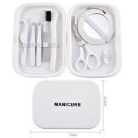 Nouveau style 2026 – Kit de toilettage personnel de voyage 7 pièces, ensemble de manucure pour maquillage, outil de beauté avec logo personnalisé et miroir portable