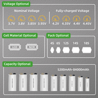 Batería Lipo OEM 400 Wh/kg 450 Wh/kg 3.7V-3.95V, Celda de Batería de Polímero de Litio 10000-84000mAh, Batería de Litio para Dron FPV UAV
