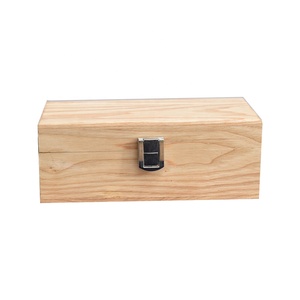 Caja de baratija de madera de pino pequeña sin terminar Caja de regalo de madera barata para embalaje de cepillo de joyería - Product Image 2