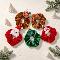 Chouchou de Noël en peluche pour femmes et filles, motifs Père Noël, Bonhomme de neige, Renne, Sapin, pour fêtes de fin d'année, saisonnier, vente en gros