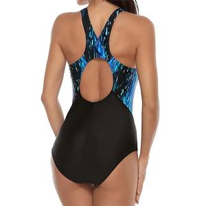 Nieuwe sexy prints halter rugloze gekruiste racebadpak één geheel strandkleding dames sportzwemkleding op maat - Product Image 3