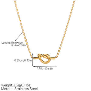 Collana con nodo placcato in oro 18K con catena a maglie minimalista con diamante perfetto regalo per la festa della mamma della tua madre preferita - Product Image 6