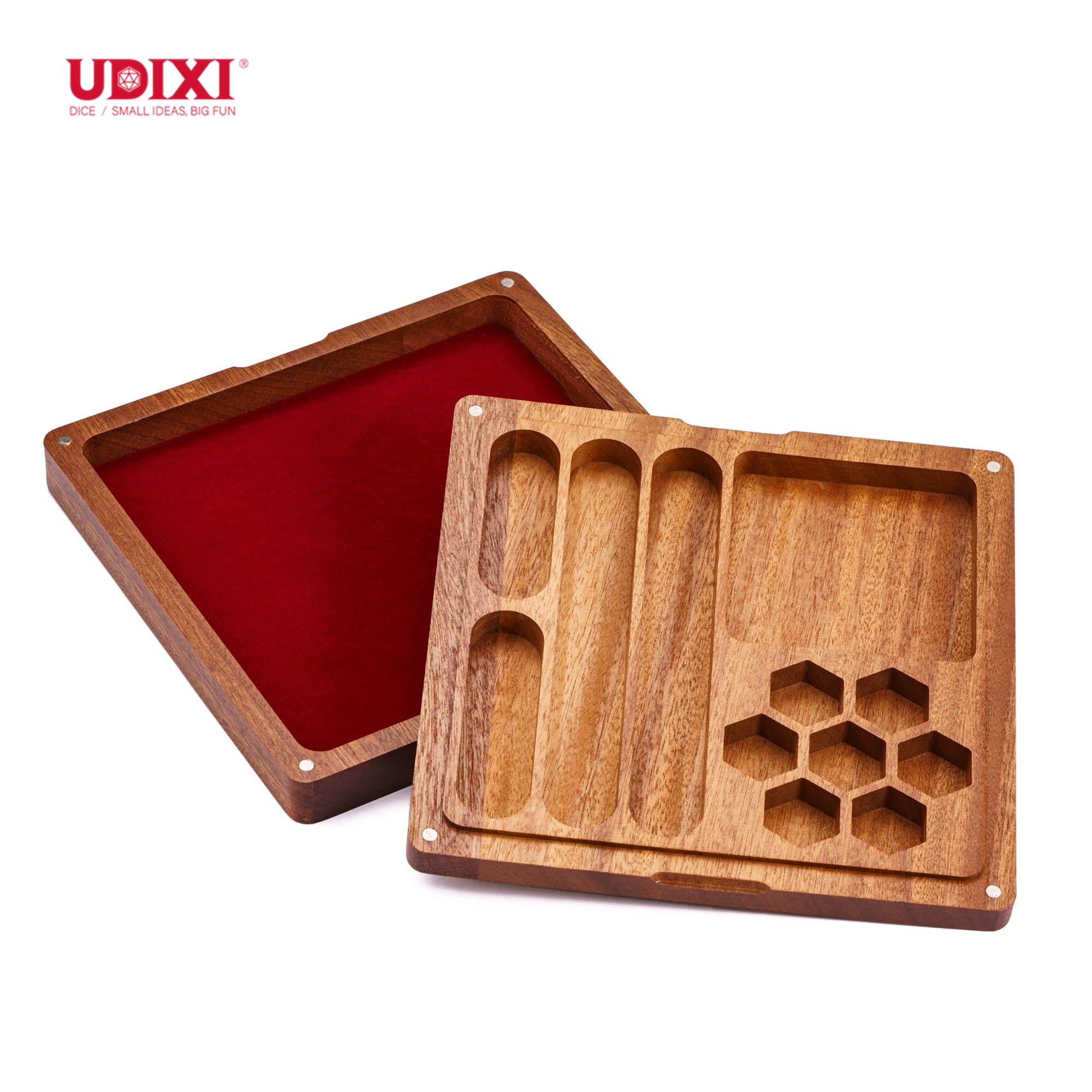 Udixi Sapele квадратный деревянный ящик для костей для игр ролевых игр коробка для хранения конфет костей