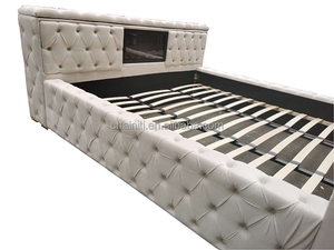 Ensemble de canapé-lit rembourré de luxe OEM pour salon et chambre à coucher, style américain moderne, taille Queen et King, en tissu capitonné et acier inoxydable - Product Image 5