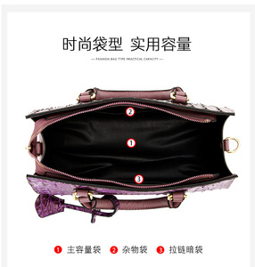 New Trendy Women Handbags and Purses Ladies Pattern Shoulder Bag Luxury Top Handle Satchel Tote Work Bag with <b>Wallet</b> - Product Image 4