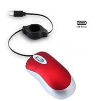Mouse Optik Berkabel USB Mini Kabel 1.2M Dapat Ditarik 3 Tombol Penunjuk Komputer Perjalanan Ergonomis untuk PC Desktop Lap