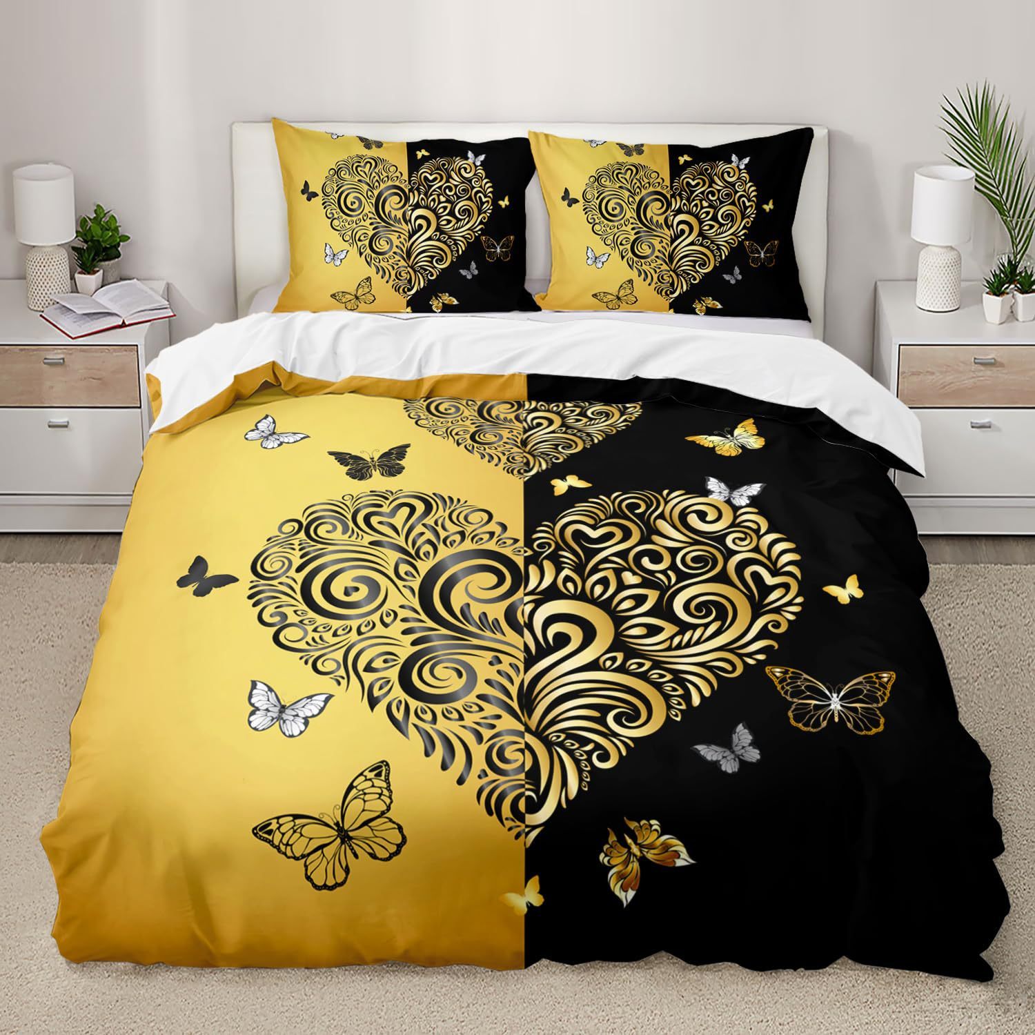 Luxury 3-Piece Duvet Cover Set | Solid Color Bedding Set with Pillowcases for King & Queen Beds