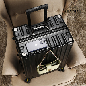 Maleta con marco de aluminio Ailevniao de 20 pulgadas, equipaje de mano con ruedas giratorias de gran capacidad y cerradura para viajes - Product Image 2