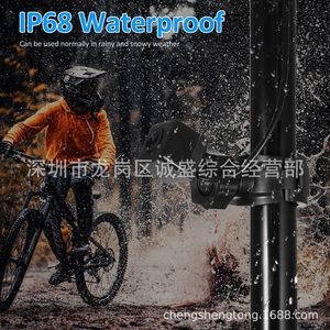 Rétroviseur de vélo avec caméra grand angle 110 degrés pour VTT, fixation sur guidon, écran en verre ABS noir - Product Image 2