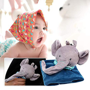 <span class=keywords><strong>Z625</strong></span> mignon éléphant personnage bébé Animal câlin couverture avec anneau de dentition en Silicone apaiser bébé sommeil câlin couverture - Product Image 2