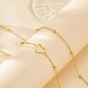 Chaîne de taille à perles espacées et cœur <span class=keywords><strong>creux</strong></span> pour femme, en laiton plaqué or, bijou de <span class=keywords><strong>corps</strong></span> - Product Image 5