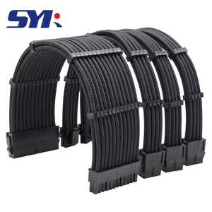 Cable de extensión de alimentación de ordenador de chasis ATX 4 juegos 24 + 4 + 4 + 6 pines conjunto de Cable de arco de malla trenzada de nailon 24 + 4 + 4 + 6 pines arnés de cableado - Product Image 3