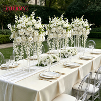 Centres de table artificiels rose et orange Dalian Chermy, grands vases pour arrangements floraux pour la décoration de mariage et de fête
