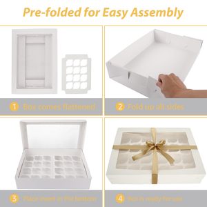 Scatola per Cupcake e Dessert Biodegradabile Trasparente con Finestra in Plastica, Confezione per Alimenti all'Ingrosso - Product Image 4