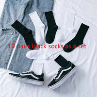 Lot de 10 paires de chaussettes de Skateboard pour hommes, à rayures, amusantes, Hiphop, assorties au hasard, pour femmes et hommes