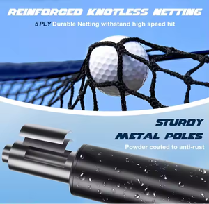 Filet de golf portable 8x8 pieds, cage d'entraînement avec cadre en acier robuste et 2 barrières latérales pour l'entraînement au swing dans la cour - Product Image 4