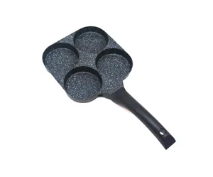 Mô hình mới Omelette trứng Pan 4 lỗ Omelette không dính Frying Pan thân thiện với môi nhỏ Omelet Pan