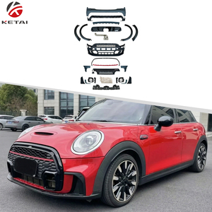 Kit carrosserie complet style JCW pour <span class=keywords><strong>Mini</strong></span> <span class=keywords><strong>Cooper</strong></span> F55 4 portes 2014-2020, pare-chocs avant, diffuseur arrière, jupes latérales, ajustement direct, ABS noir brillant - Product Image 1