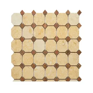 珩磨的玛瑙瓷砖八角形马赛克黄色玛瑙
