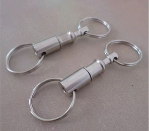 Abridor de Botellas de Acero Inoxidable, Liberación Rápida, Doble Anillo, Llavero EDC Desmontable, Impermeable, Ecológico, Duradero, para Actividades al Aire Libre - Product Image 2