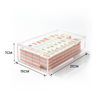 Jeu de Mahjong en Acrylique Vierge Personnalisé – Tuiles de Mahjong Américaines en Acrylique – Ensemble de Jeu de Mahjong Américain – Articles de Nécessité Quotidienne