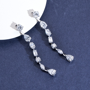 Boucles d'oreilles en or jaune 18 carats avec diamants de forme fantaisie Messi Jewelry MSE-850 pour femmes - Product Image 2
