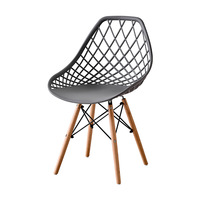 Chaise de salle à manger moderne et minimaliste avec dossier ajouré en maille plastique durable pour la maison, le bureau, les cafés, les zones de négociation et les hôtels