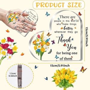 Support de présentation en acrylique en forme de cœur, cadeau de remerciement pour les employés, cadeau de départ pour les collègues, cadeau de retraite pour les femmes - Product Image 4