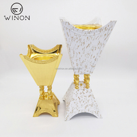 Encensoir en marbre de forme carrée, 1 pièce, brûleur d'encens Bakhoor avec impression en bois, décoration de haute qualité pour la maison, hôtel musulman