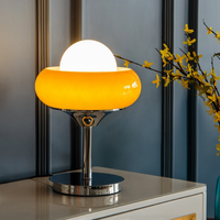 Lampe de table en verre à tarte aux oeufs postmoderne avec abat-jour créatif de conception de Bauhaus de luxe pour alimentation ca de chambre à coucher de salon