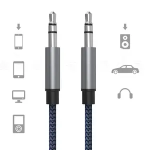 Nylon 3.5mm Stereo Audio Cable For Microphones Speakers And Headphones Aux Stereo Audio Cable