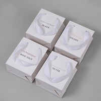 Boîte à bijoux avec emballage en sacs en papier, boîte artisanale personnalisée blanche et noire, boîte d'emballage en carton, boîte cadeau en papier, estampage Cancan
