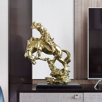 Statue de cowboy équestre américain peinte à la main en résine, sculpture d'entraîneur de chevaux, cadeau d'affaires, fabriqué en Chine, pour la maison