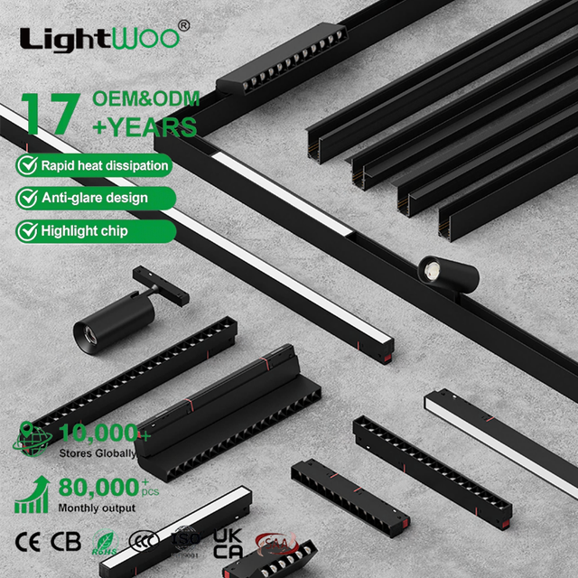 48V 20mm LED Magnetic Track Light System Aluminum Spot Pendant Surface Recessed Commercial Project Office Apartment Restaurant