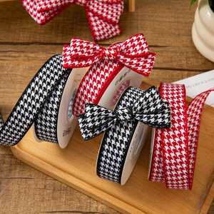 Ruban Pied-de-Poule Multi-Spécifications 100 Yards en Stock pour Vêtements, Nœuds, Accessoires Cheveux, Emballage Cadeau, Bouquets et Ruban Auxiliaire - Product Image 1