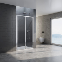Ensemble de cabine de douche en aluminium avec cadre en alliage d'aluminium, design personnalisé de la marque DOMO, avec garantie d'un an, qualité supérieure pour la salle de bain