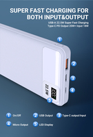 Banque d'alimentation portable 10000mAh ultra-mince 20W avec charge ultra-rapide 40W et garantie de 3 ans pour iPhone