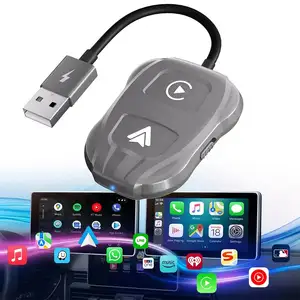 Adaptador estéreo sem fio para veículos Android Auto e CarPlay GPS compatível Converter CarPlay com fio para Carro Auto Android sem fio