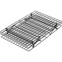 Grille de refroidissement empilable à 3 niveaux en métal noir thermolaqué pour le stockage et le refroidissement des pâtisseries, biscuits et gâteaux