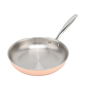 Gran oferta, venta al por mayor, sartén de acero inoxidable triple de cobre de <span class=keywords><strong>3</strong></span> capas, 20/24/26/28cm, 8 pulgadas/10 pulgadas/12 pulgadas, utensilios de cocina sin revestimiento, sartén - Product Image 2