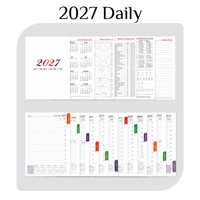 Agenda promotionnel 2027, journal A5 en tissu, impression personnalisée, papeterie de bureau, carnet avec sangle, design décoratif, planificateur quotidien 365 jours
