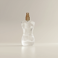 Flacons de parfum en verre personnalisés en forme de corps, 50-400 ml, avec logo personnalisé, bouchon pulvérisateur doré, fabriqués en Chine, sérigraphie